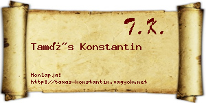 Tamás Konstantin névjegykártya